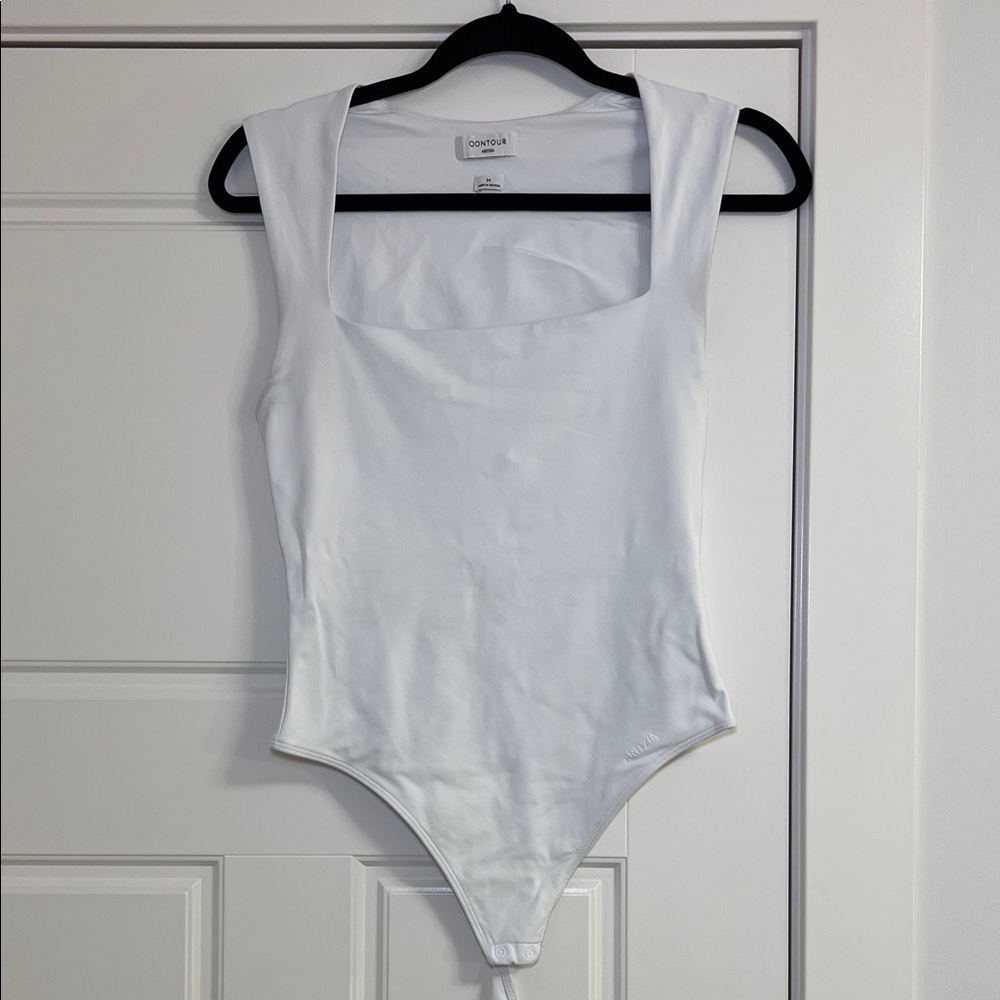 Aritzia White Square Neck Top